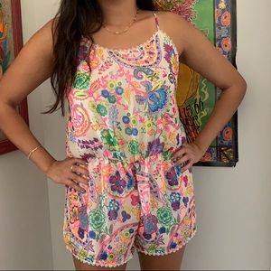 neon printed romper